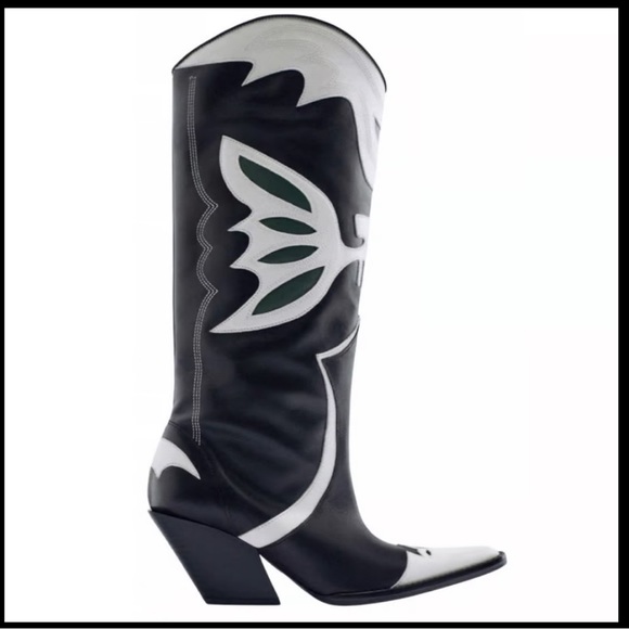 Zara Cowboys boots Leather size 40/9US - Picture 3 of 15